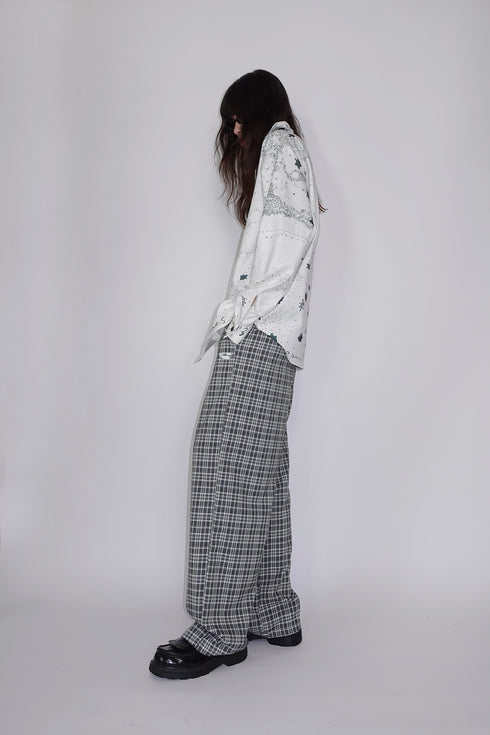 【PRE-ORDER】Mayte × Cycle ECHO STAR CHECK PANTS -WARM GRAY-